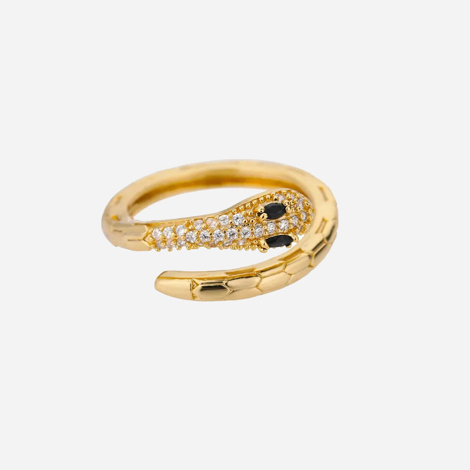 Glimtende Zirkonia Slange Ring 18K Guldbelagt