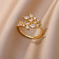 Zirkonia Gold Leaf Ring 18K Guldbelagt