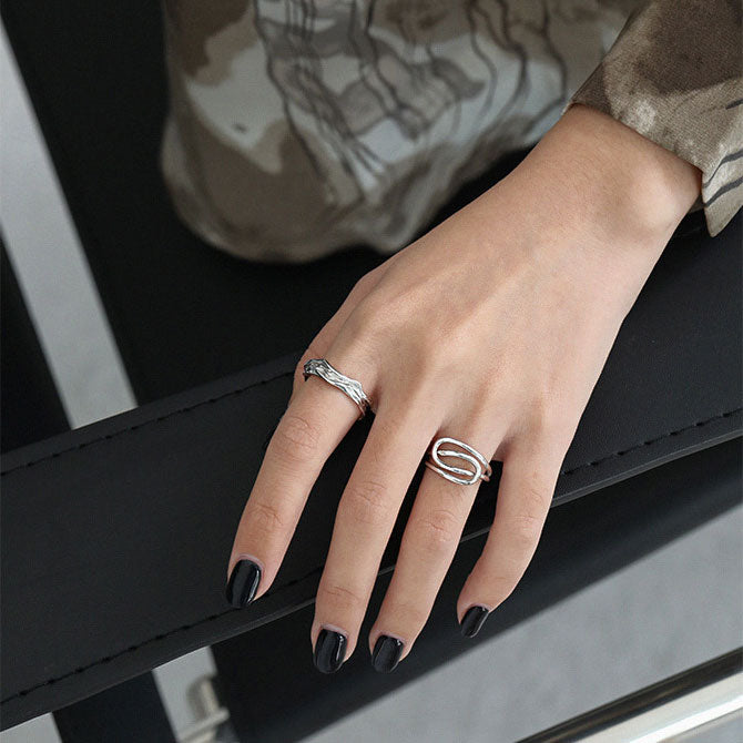 Small Melted Ring 925 Sølv
