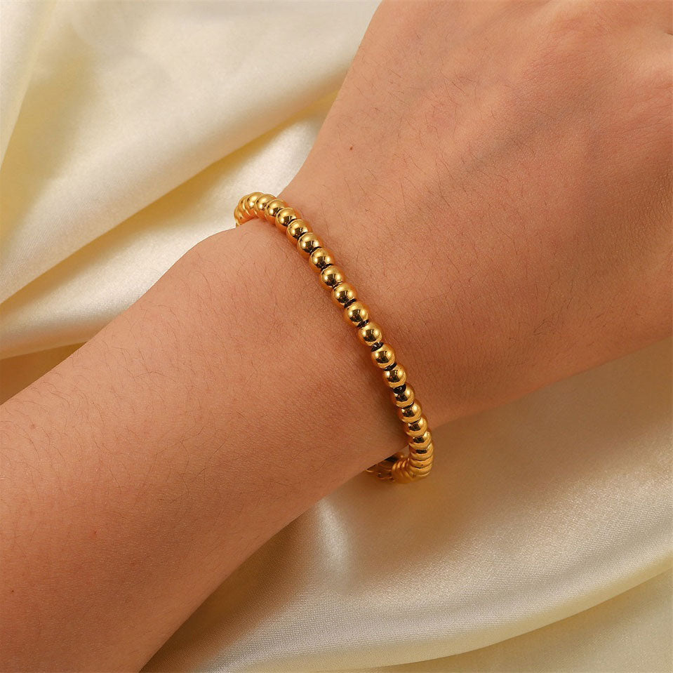 Golden Beads Armbånd 18K Guldbelagt 4mm