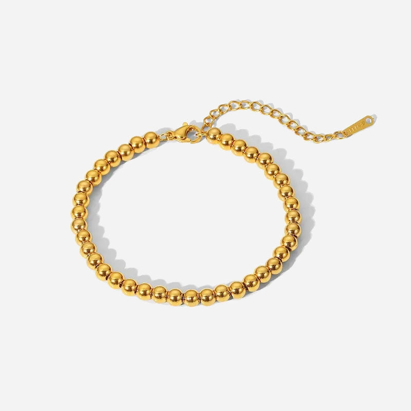 Golden Beads Armbånd 18K Guldbelagt 4mm