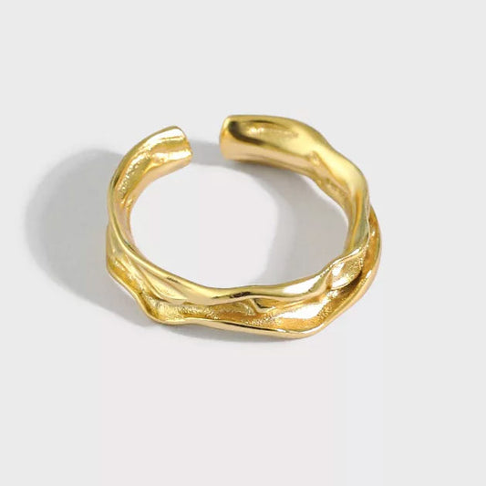 Small Melted Ring 925 Sølv 18K Guldbelagt