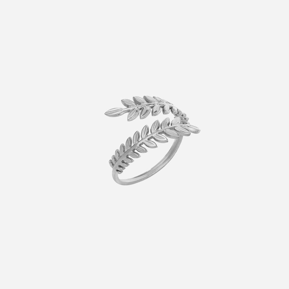 Silvery Leaf Ring