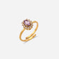 Floral Purple Zirkonia Ring 18K Guldbelagt