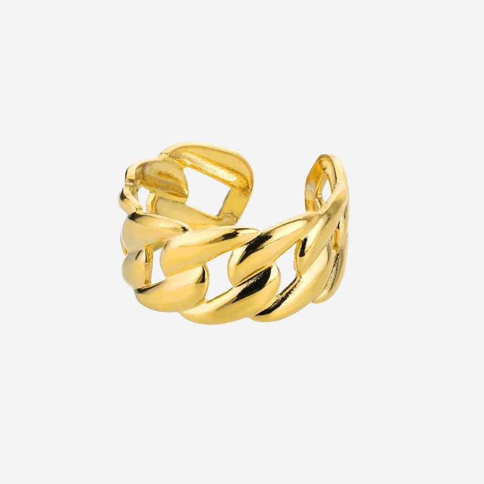Golden Curb Ring 18K Guldbelagt